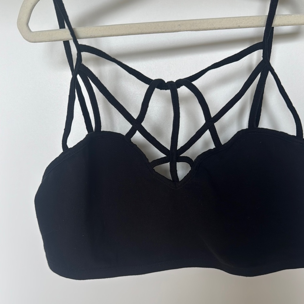 Express Black Strappy Women's Bralette - Picture 2 of 7